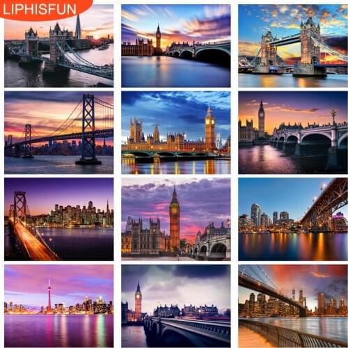 5D Diy Diamond Painting Full Drill Landscape Bridge Square Round Rhinestone Diamond Embroidery Cross Stitch Home Decor