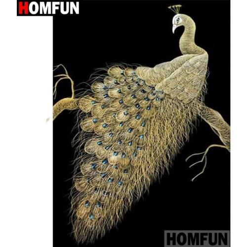 HOMFUN Full Square/Round Drill 5D DIY Diamond Painting "Animal peacock" Embroidery Cross Stitch 5D Home Decor Gift A16642
