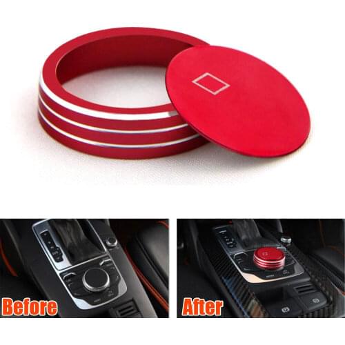 Car Interior Aluminum MMI Knob Console Switch Button Cover Trim Decal Fit For Audi A3 V8 2012-2016 Car Styling Accessories