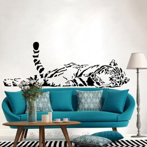 Large Sleep Tiger Animal Wall Sticker Nursery Kids Room Jungle Africa Safari Tiger Zoo Wall Decal Sofa Living Room Vinyl Home De