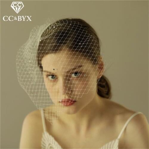 CC Bridal Wedding Short Veil Yarn Lace Elegant Hair Accessories For Brides Simple Design Engagement Pageant Fine Jewelry V605