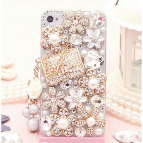 Phone case Fashion Bling Crystal Pearl Rhinestone Soft Transparent Case For Huawei Honor 8 9 10 20 Lite V20 7X 8X 9X Nova 3 4 5