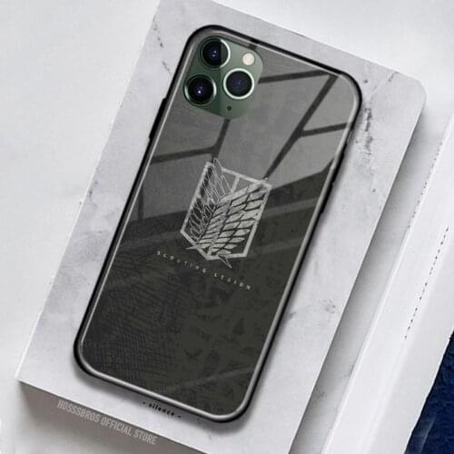 Attack on Titan Scouting Legion Soft Silicone Glass for IPhone SE 6s 7 8 Plus X XR XS 11 12 Mini Pro Max Phone Case Cover Shell
