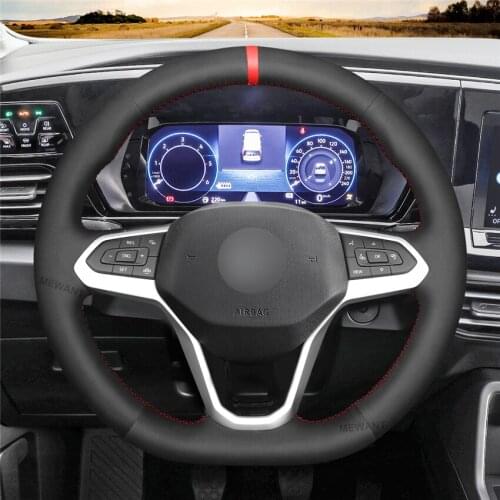 DIY Anti-Slip Wear-Resistant Steering Wheel Cover For Volkswagen Golf 8 2020 Atlas 2020-2021 Car Interior Decoration