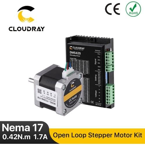 Cloudray Nema 17 Stepper Motor Driver Kit Open Loop 0.42N.m 1.7A Driver 1.0A-5.0A 18-50VDC for 3D Printer CNC XYZ