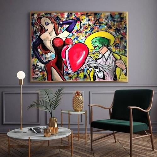 Flashy Colours Graffiti Movie The Mask Cartoon Poster And Prints Abstract Home Decor Wall Art Cuadros For Living Room