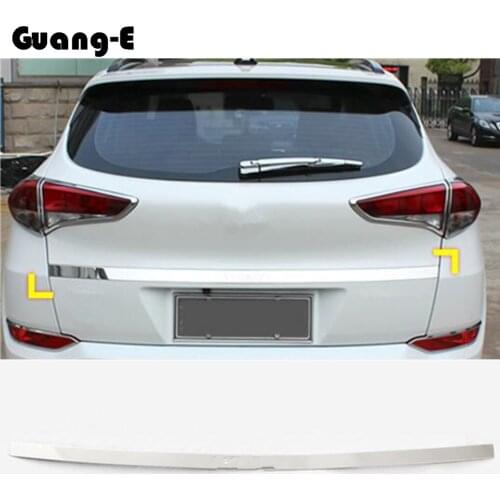 Car Body Stainless Steel Rear Door Bottom Tailgate Frame Plate Trim Lamp Trunk For Hyundai Tucson 2015 2016 2017 2018