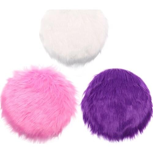 Solid Color Warm Wool Round Cushion Stool Pad Thickening Dining Chair Cushion Anti-Slip Seat Mat Chair Mat Pad High Quality