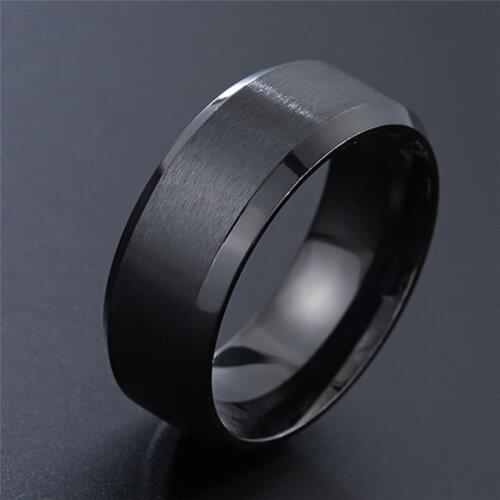 LETAPI 2020 New Fashion 8mm Classic Ring For Men 316L Stainless Steel Jewelry Wedding Bands For Women