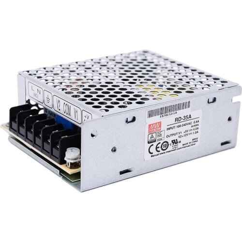 MEAN WELL RD-35A 32W Dual Switching Power Supply 110V/220V AC to 5V 12V DC 4A 1A Power Unit 5G Viberation Full Protection