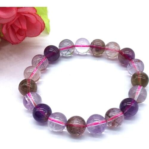 Fashion Natural Stone Auralite 23 Beads Bangle Elastic Bracelet 8 mm 10 mm Crystals Semi Precious Stones Jewelry AA Quality