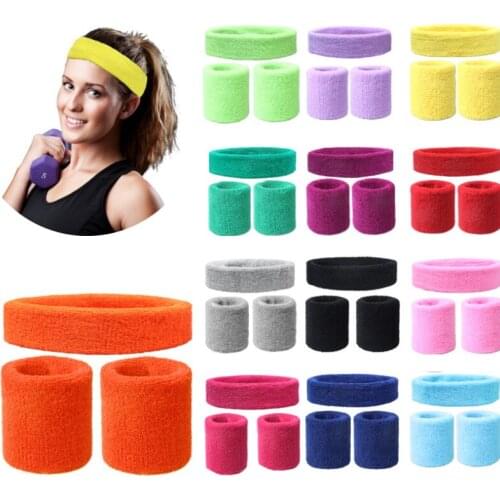 Sweatband Headband Fitness Unisex Crossfit Sports Wristband Head Bands Bracelets For Men Women Hairband Wrist Wristbands