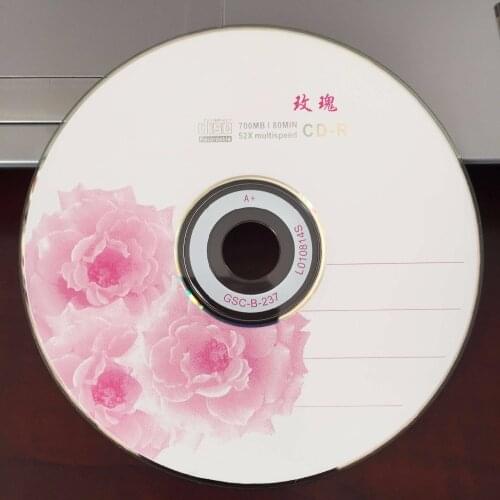 Wholesale 50 discs A+ Triple Flowers Blank Printed 52x Blank 700MB CD-R Disc