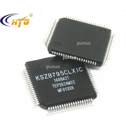 Original Authentic KSZ8795CLXIC Encapsulation LQFP-80 Integrated 5-Port 10/100-Managed Ethernet Switch with Gigabit GMII/RGMII