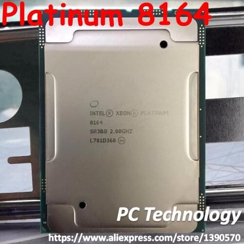 Original Intel Xeon Platinum 8164 SR3BB Platinum8164 Processor 35.75M Cache 2.00GHz 26-cores 150W LGA3647 CPU free shipping