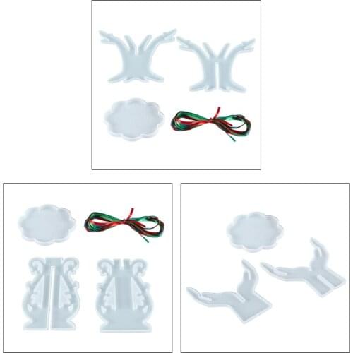 Potted Plant Stand Molds Two-hand Pallet Rack Display Stand Epoxy Mold for Crafts Casting DIY Potted Holder DIY Crafts N2UE