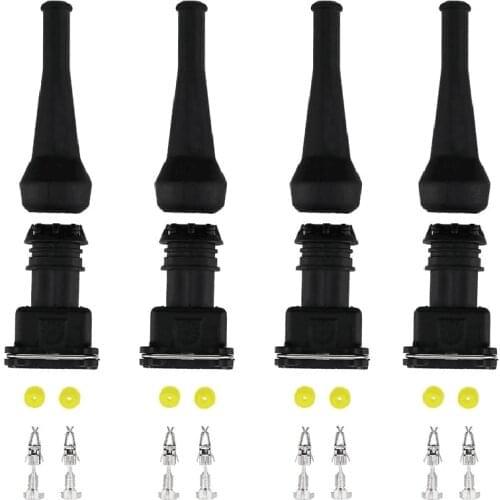 4 pair/set Durable Fuel Injector Connector TYCO AMP Junior Power Timer 2 Way Fuel Injector Connector Bosch EV1