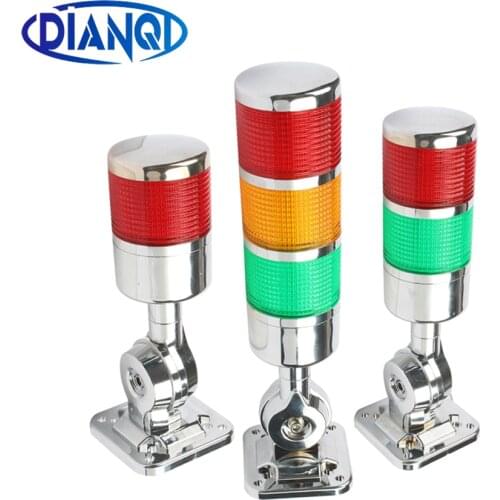 Sliver Rotatable 180 Stack light Red Orange amber Green warn light industrial for CNC machine DC12-24V Steady flash light LED