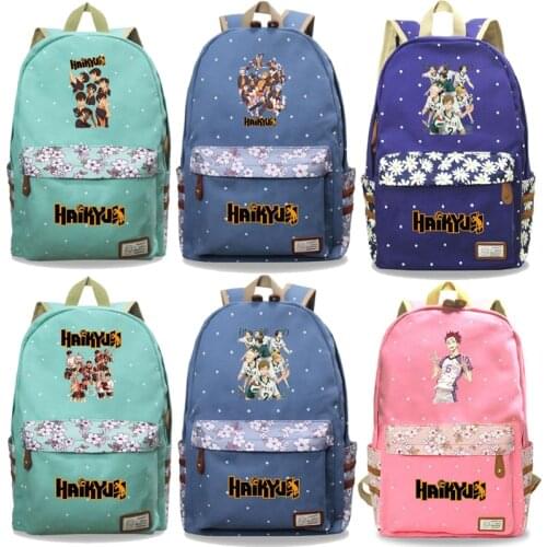 Students Cartoon Haikyuu!! Backpack Boys Girls School Bag Bookbags Teenage Anime Knapsack Women Bagpacks Travel Rucksack Gifts