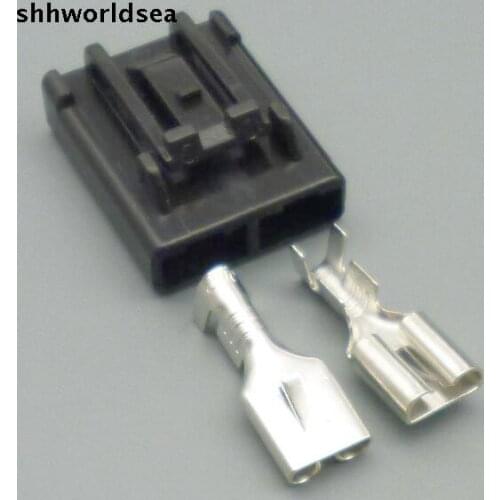 Worldgolden 5/30/100set 2p 6.3mm Automotive oil pump sensor plug socket