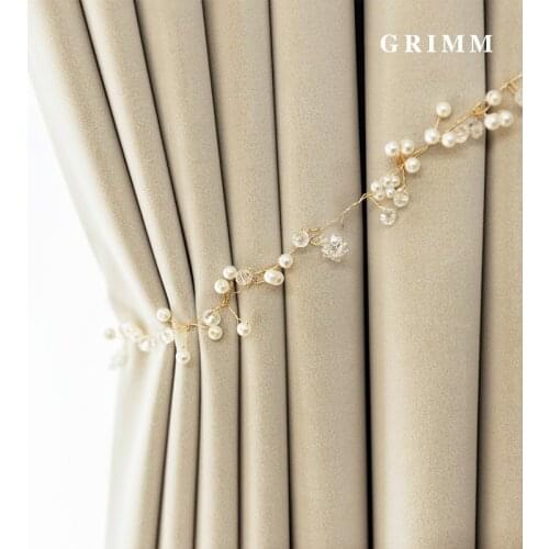 Modern Curtains Australian Wool Velvet Beige Curtains for Living Room for Bedroom Nordic Solid Curtain Treatment Home Decoration