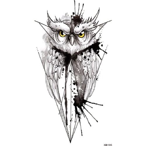 Watercolor Owl Birds Temporary Tattoo Sticker for Men Women Girl Fake Tattoos Waterproof Tatoo Transferable Body Art Tatto