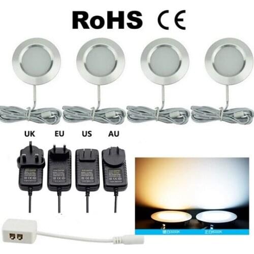 12V Ultra-Thin Concealed Mini LED Downlight LED Display Kitchen Under Cabinet Light With 2M Terminal Cable LED Lighting For Home