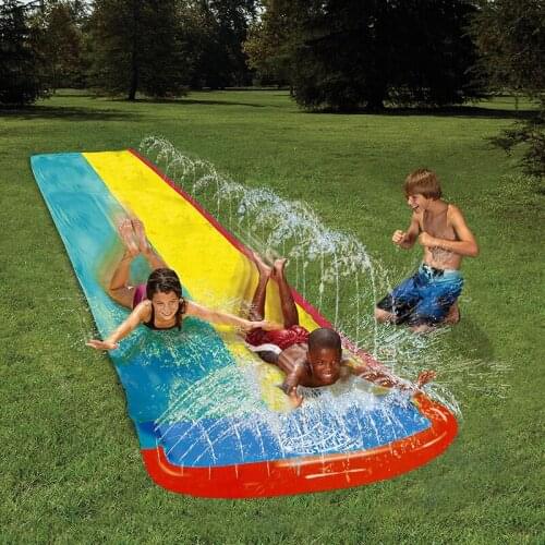 4.8m Giant Surf 'N Water Slide Fun Lawn Water Slides Pools For Kids Summer Games Childrens Adult Slide Double Single Surfboard