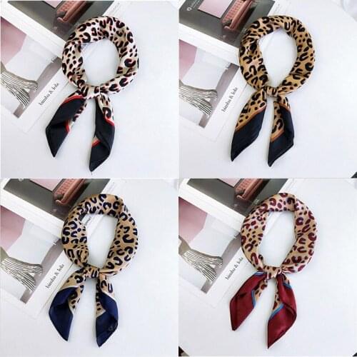 Yishine 20pcs Mix Colors Multifunction Sexy Leopard Printed Womens Small Square Wraps Scarves Shaw Polyester Silk Scarf 70x70cm