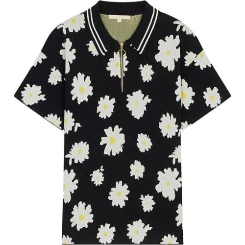 Patads French womens fresh contrast casual polo shirt spring and summer versatile short sleeve T-shirt women e19misseca