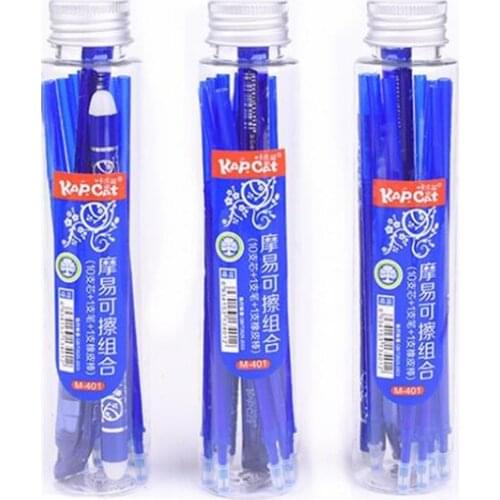 1 Piece/1 Fountain Pen+10 Refill+1 Eraser, 0.5mm Syringe Blue Bottle Erasable Gel Pen Magic Replacement Refill Eraser Office Set