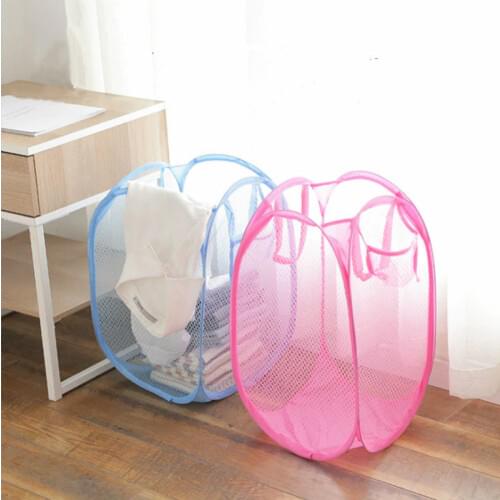 1Pc Handle Laundry Basket Foldable Stand Storage Box Polyester Washing Dirty Clothes Basket Organizer Toy Storage Large Bag