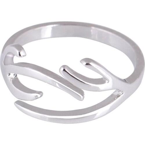 12Pcs/lot Simple Silver Branch Ring for Women Cute Adjustable Plant Ring Wholesale