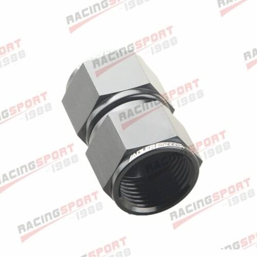 12AN AN-12 Female To Female Flare Aluminum Straight Fitting Adapter Black