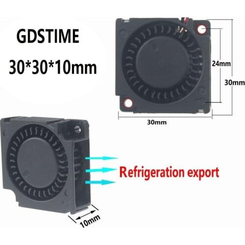 2 Pcs Gdstime DC 5V 30x30x10mm Blower 30mm x 10mm 3cm Ball bearing 3D Printer Laptop Cooling Fan 5V