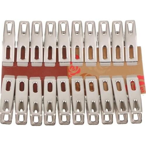 PACK 20 Universal Stainless Steel Laundry Pins Clothespins Photo Paper Clips