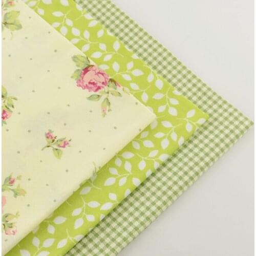 3 piece green fat quarter 40cmx50cm 100% cotton fabric patchwork quilting bedding sewing fabrics tecido home textile tissue