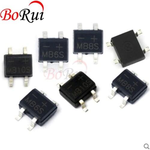 50PCS MB6S MB8S MB10S MB6F MB8F MB10F SOP-4 Diode Bridge Rectifier SMD