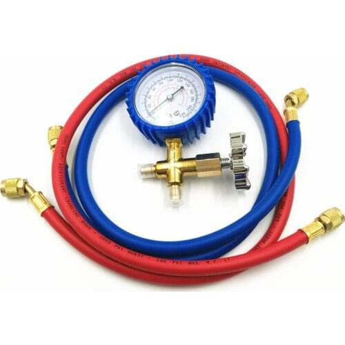 Vacuum Pump Accessories HS-466AL Air Conditioning Refrigerator Refrigerant Low pressure gauge Pressure Table + 2PCS Feeding Tube