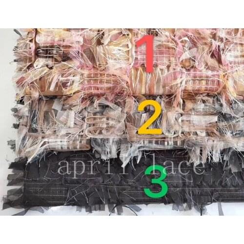 Ba01# 3 color stock 5yards floral fluffy furry lovely embroidery tulle mesh net lace for bridal wedding dress