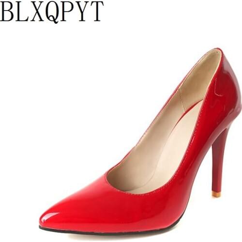 BLXQPYT Elegant Fashion Sexy Pumps Big Size 34-50 Pointed Toe Women Platform High Heels(10cm) Wedding Party Shoes woman 66-1