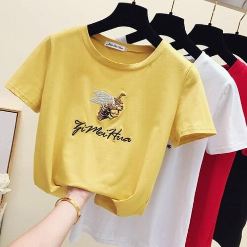 BOBOKATEER Short Sleeve Cotton T Shirt Poleras Mujer Plus Size Woman Tshirts O-Neck Tee Shirt Femme T-shirty Damskie Ladies Tops