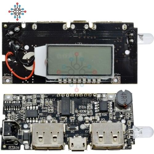 Dual USB 5V 1A 2.1A Mobile Power Bank 18650 Battery Charger PCB Power Module Accessories For Phone DIY New LED LCD Module Board