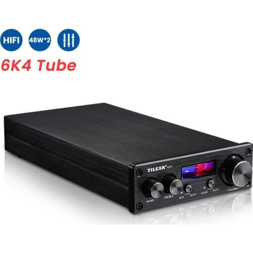 HiFi 6K4 Tube Analog Power Amplifier 48W2 NE5532 Anterior Gallstone And Posterior Gallston With High And Low Bass Adjustment