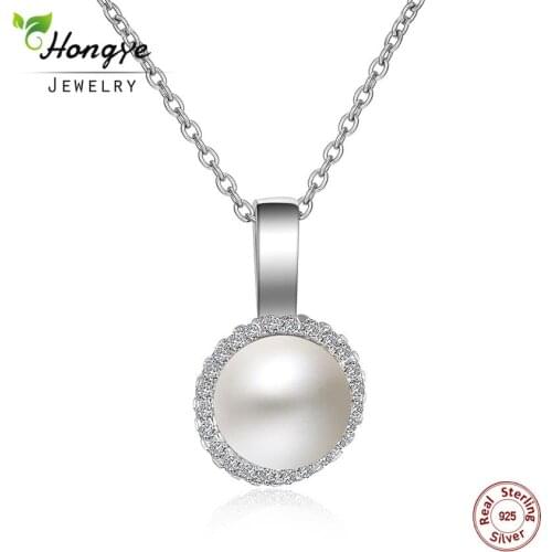 Hongye Korean Fashion Real Natural Pearl Necklace Round Romantic Link Chain Necklaces For Women 925 Sterling Silver Jewelry