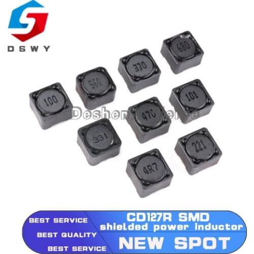 10pcs 12*12*7mm Power Inductance CD127R Shielded Inductor SMD Power Inductor 4.7UH 6.8UH 10UH 15UH 22UH 33UH 47UH 68UH 100UH