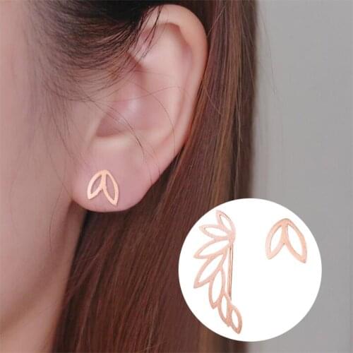 Jisensp 2019 New Arrival Copper Earrings Leaves and Brooch Stud Earrings Fashion Jewelry for Women Girls Best Gift bijoux