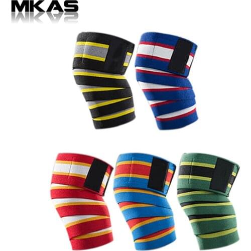 Knee Wraps Men Fitness Weight Lifting Elastic Bandage Compression Knee Support Sports Strap Knee Protector Bands Pad Sleeve