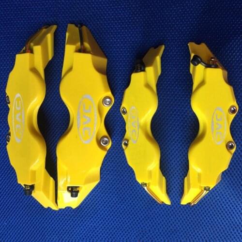 KUNBABY Yellow 2 Pcs Or 4 Pcs ABS Plastic Disc Brake Caliper Covers White Logo Sticker For JAC Car Styling Free Shipping