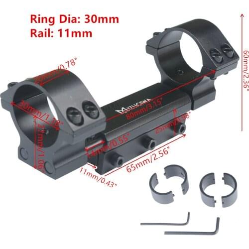 MIZUGIWA 1 inch/30mm Rings 11mm/20mm Dovetail High Profile Scope Mount w/Stop Pin Zero Recoil Base Compensation no logo